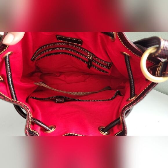 Dooney & Bourke Lizard Embossed Drawstring Shoulder Bag - Picture 7 of 15